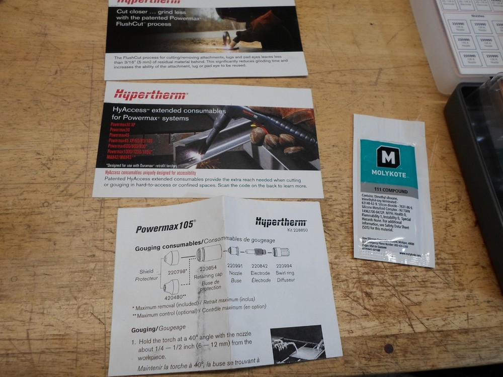 Hypertherm 851471 Consumable Kit Powermax105 Essential Handheld 105 A Cutting