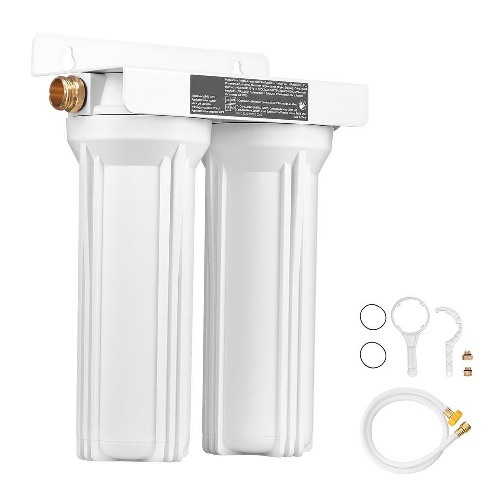 Uimoso RV Water Filter System 2-Cartridge Water Filtration for Campers RVs Boats