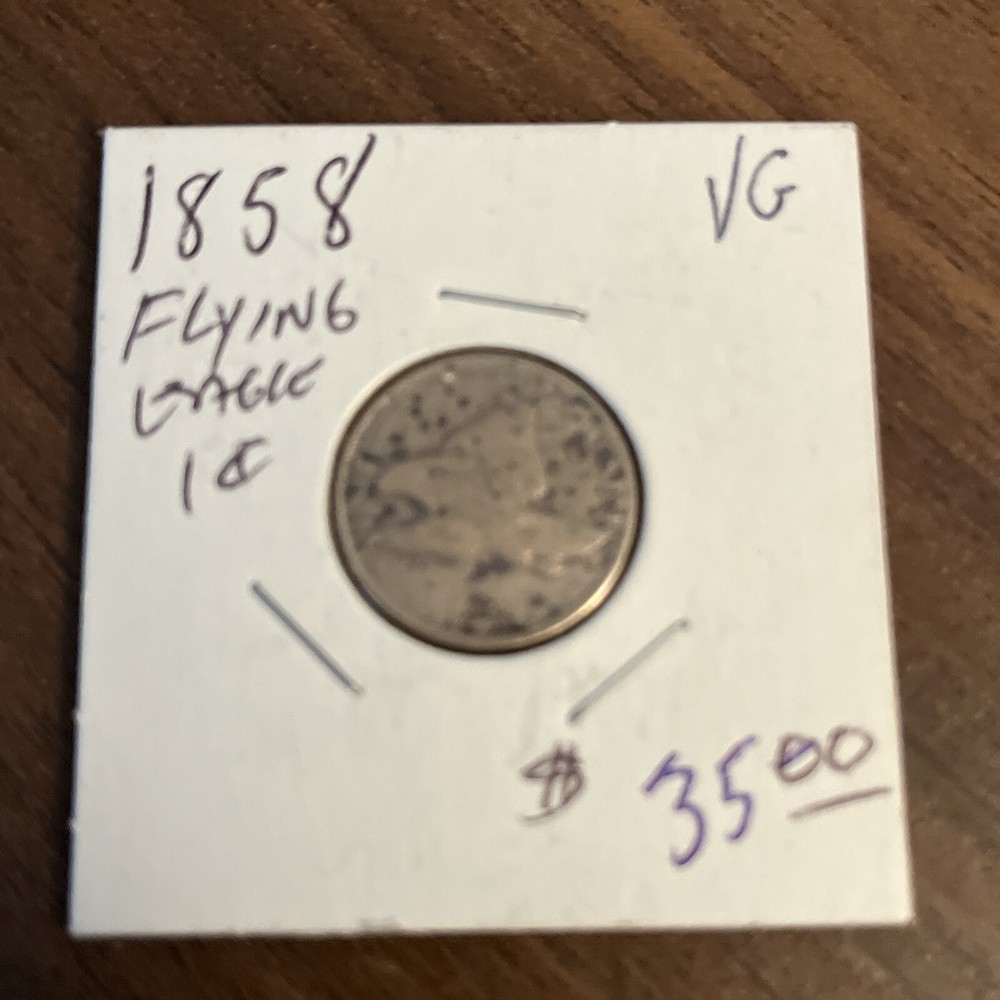 1858 Flying Eagle Cent Penny, Small Letters VG