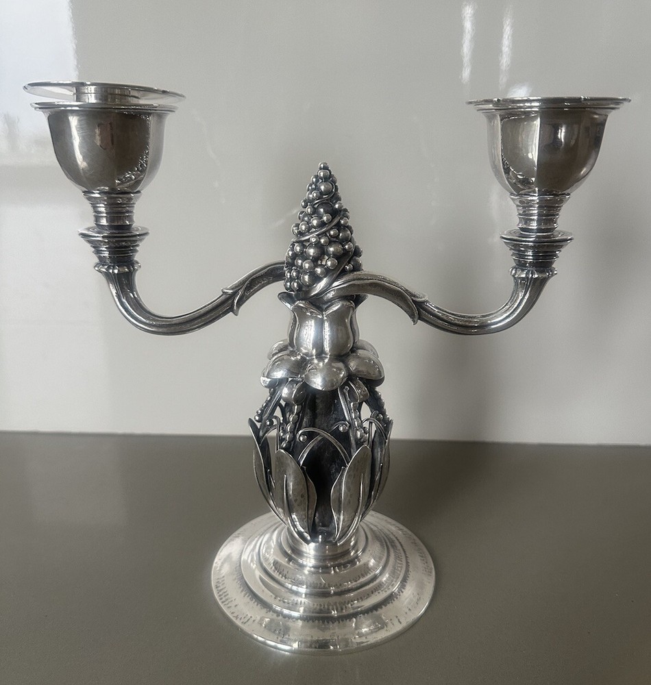 Georg Jensen Sterling Silver For Cone Candelabra
