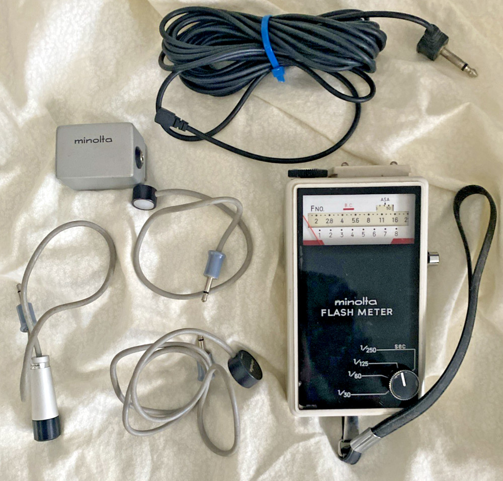 Vintage Minolta Flash Meter Light Meter With Accessories