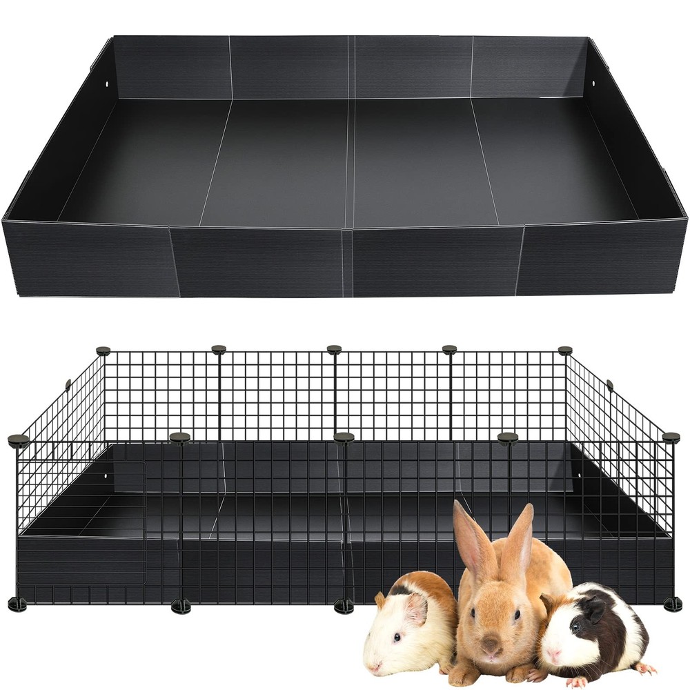 55 × 27 Inches Black Corrugated Plastic Cage Liners Base 2 x 4 Panel Size Gui...