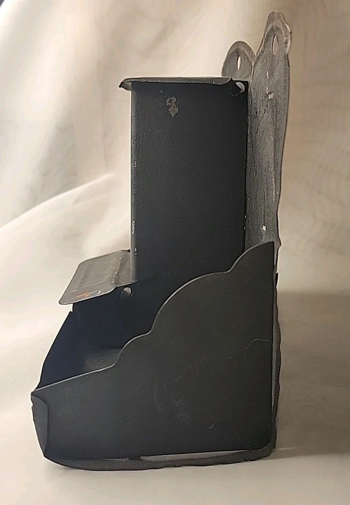 Vintage Double Match Box Holder Black Tin
