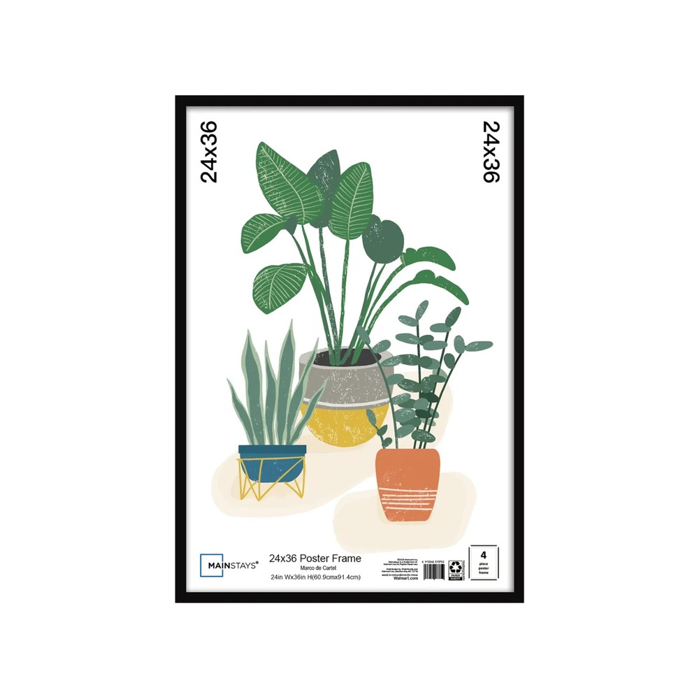 Mainstays 24x36 Basic Black Poster Frame Free & Fast Shipping Black poster frame