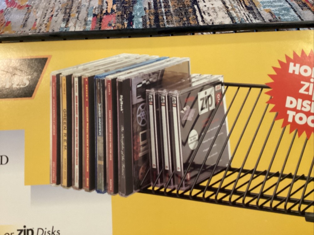 CD Wire Rack-20 Capacity Black Wire-horizontalstorage