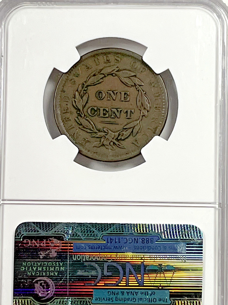 1837 Coronet Head Large Cent : NGC VF25