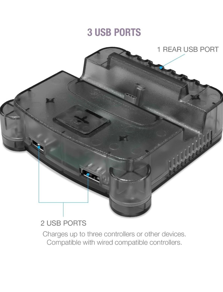 Hyperkin RetroN S64 Console Dock For Nintendo Switch Smoke Gray *Open Box* #42