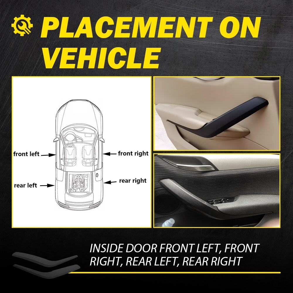 2PCS Inner Handle Interior Door Panel Pull Trim Cover For BMW X1 E84 2009-2015