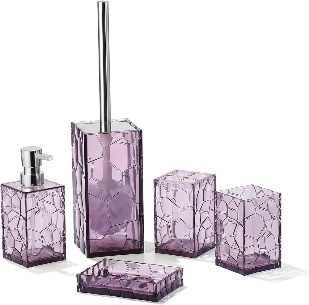 Clear Acrylic Bathroom Accessories Set - Rust-Free, Transparent Design - Include