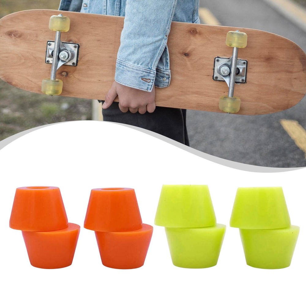 4Pcs Replacement  Cups Longboard Bushing Cone Shape PU Bubble Bushings