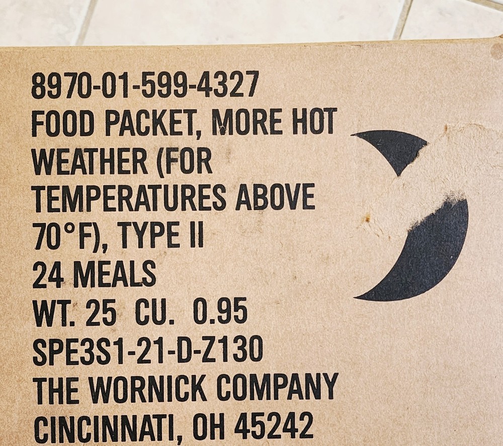 Case MORE Hot Weather INSP 12/26- 24 Rations