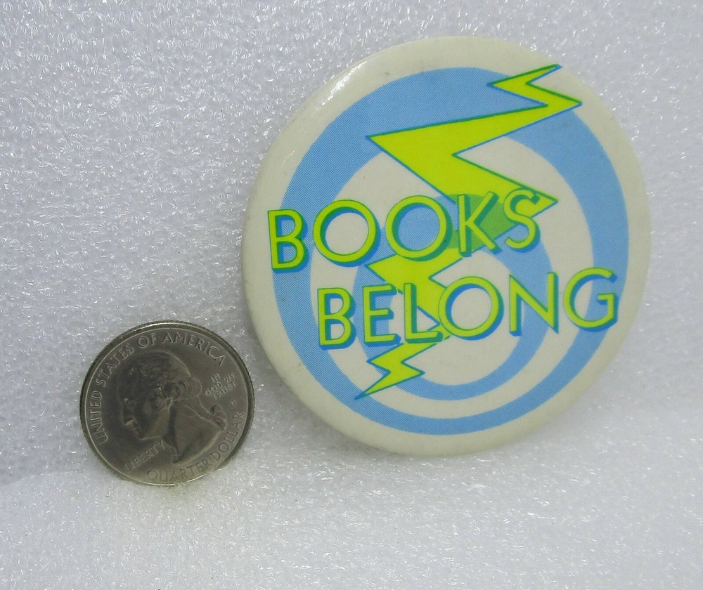 Books Belong Button Pin