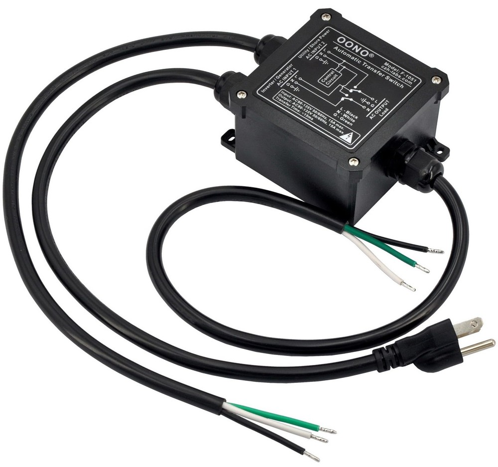 AC120V 15Amp Automatic Transfer Switch, ATS Auto Transfer Switch (Core Wires ...