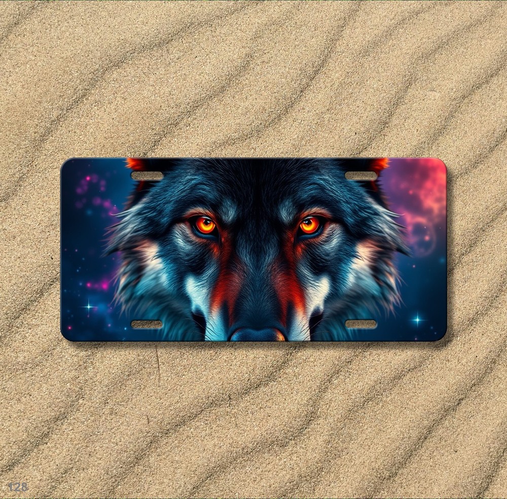 Hyperrealistic Wolf License Plate Optional Text Decorative Plate Gift Idea