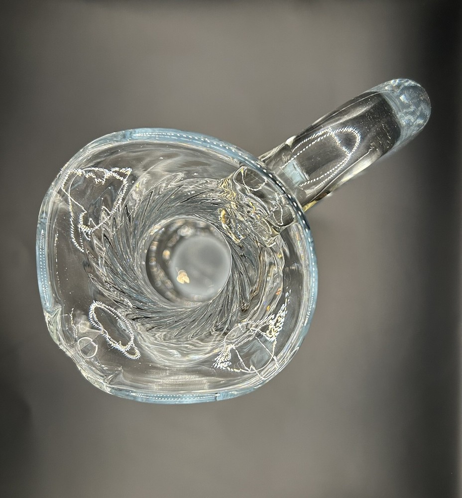 vintage hand blown glass pitcher Clear