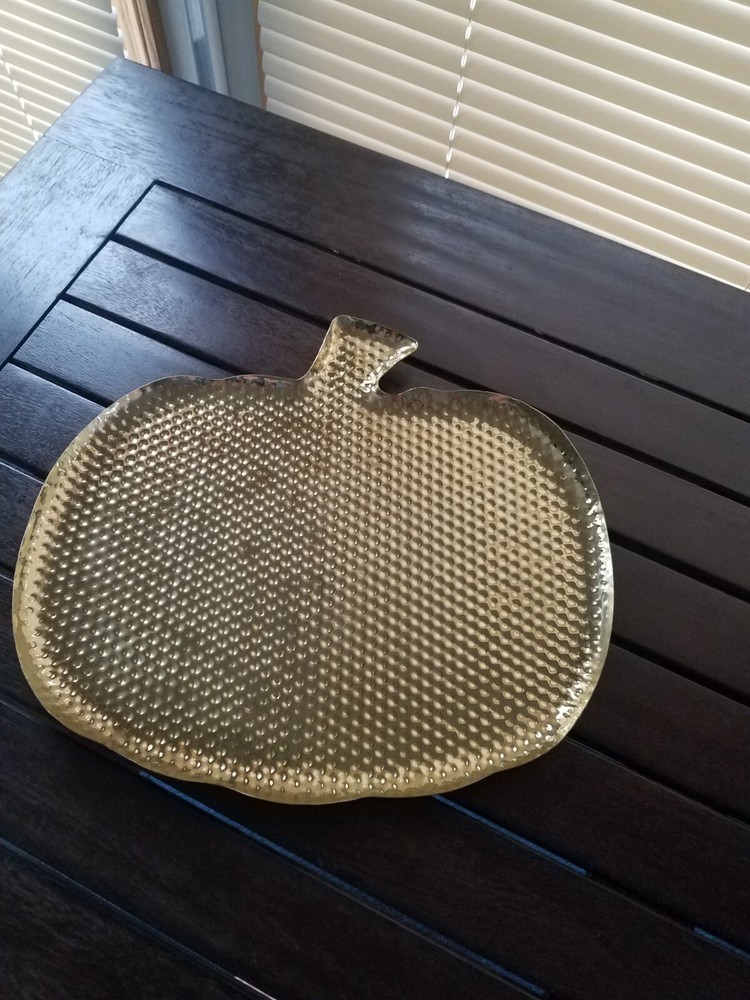 HL Pumkin Hammered Brass Platter