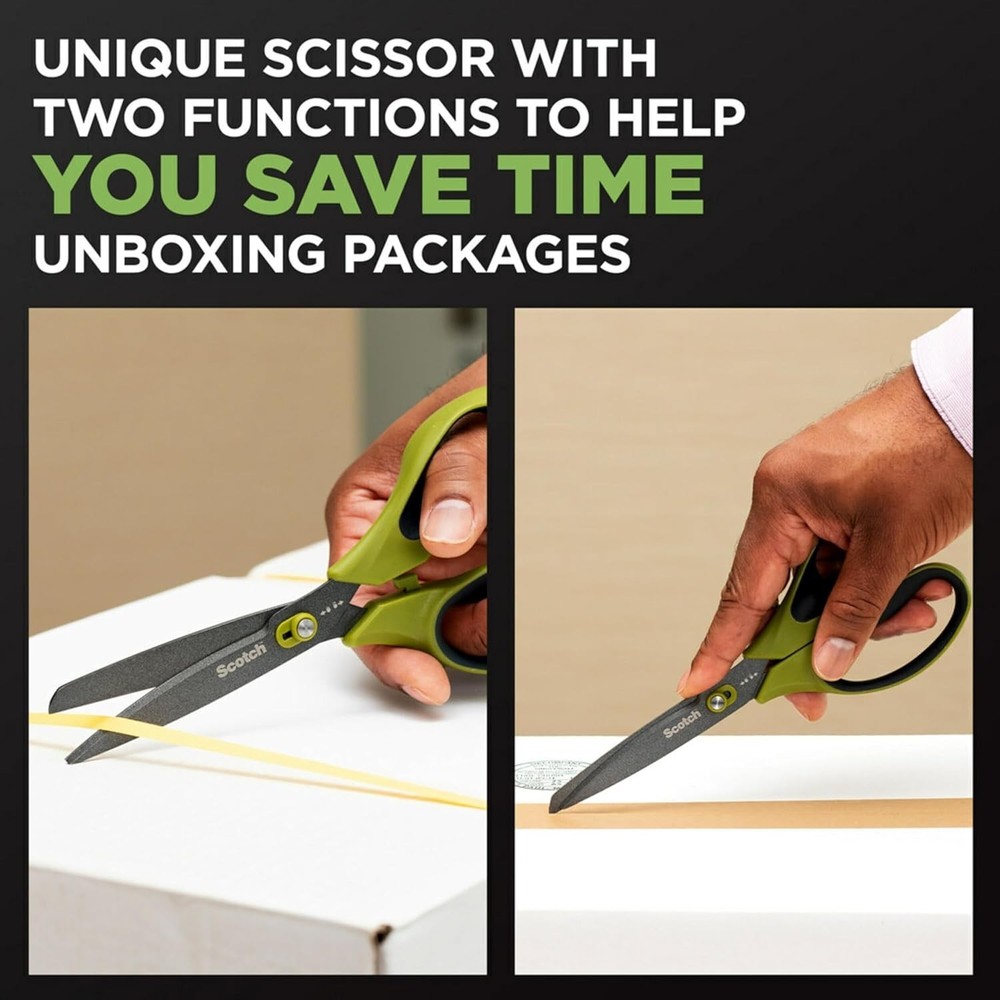 Scotch Non Stick Unboxing Scissors Dual Function Scissors and Boxcutter 8" 2 PK