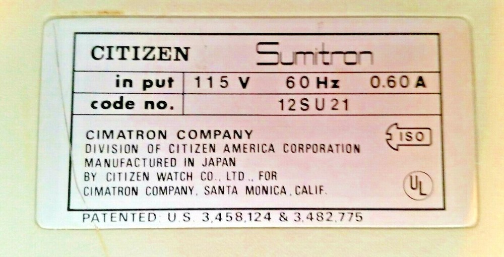 Vintage Citizen Sumtron 12SU21 Adding Machine Works w 3 Pack Paper Rolls