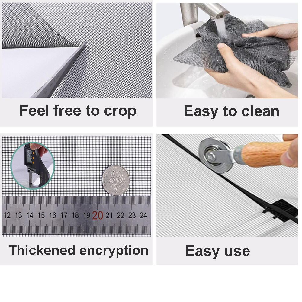 Doors Windows Screen Replacement PVC / nylon Screen Mesh Roll Cuttable DIY