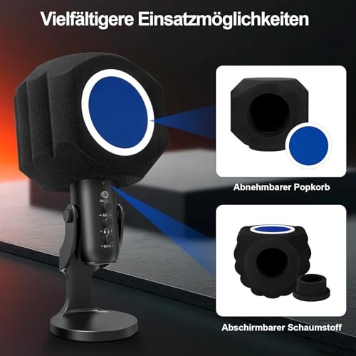 Microphone Wind Shield Pop Filter Isolation Ball, Acoustic for Record Studios Mi