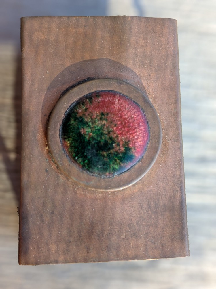 Antique Copper with Gemstone Top Matchbox Holder