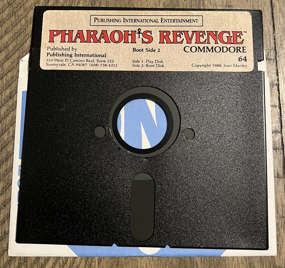 Commodore 64 C64 - Pharaoh’s Revenge - 5.25” Game Disk - 1988 - TESTED