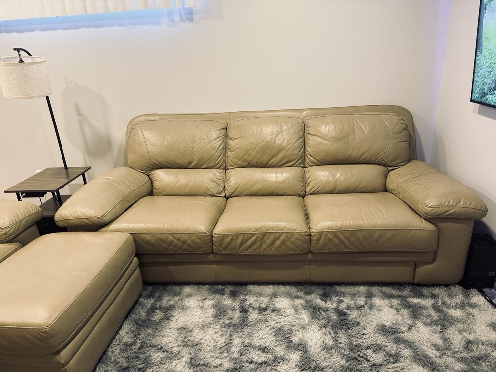 Natural Leather Couch, $1,000