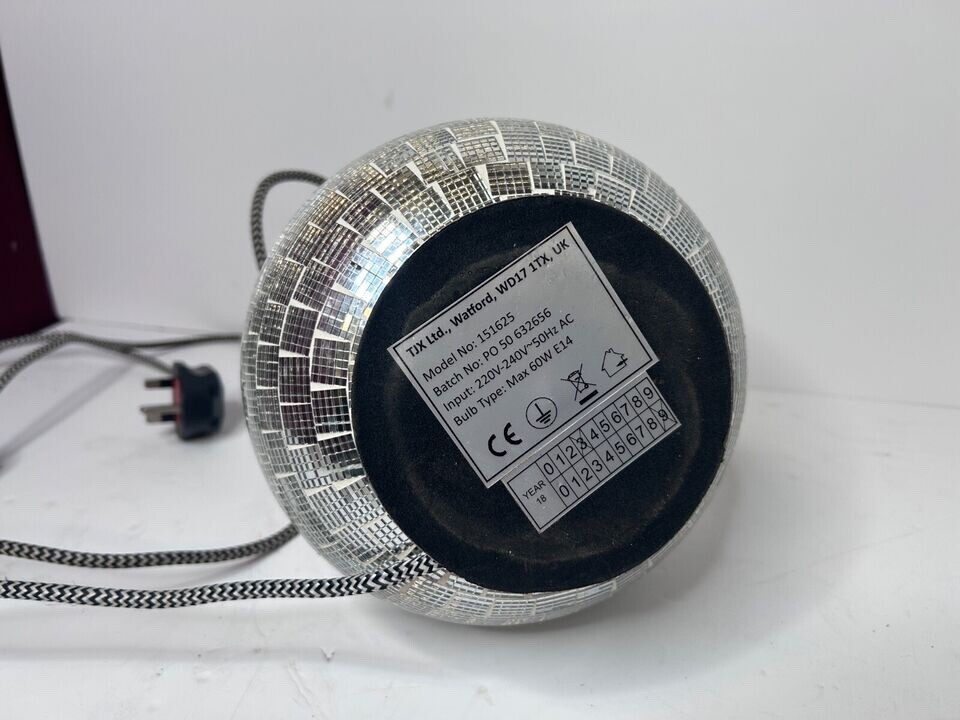 Silver Coloured Metallic Shiny Table Lamp 38cms Modern TJX Ltd Light Lighting