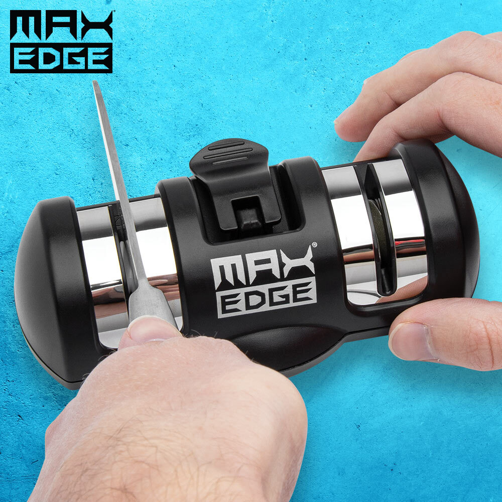 Max Edge Knife Sharpener, Precise Sharpening, Diamond & Ceramic Grinding Wheels