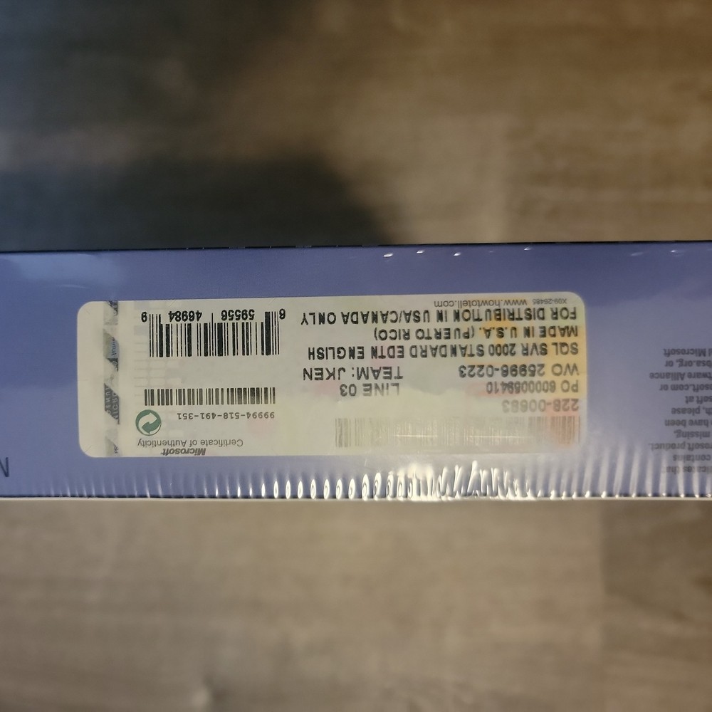 Microsoft SQL Server 2000 Standard Edition w/5 Client Licenses