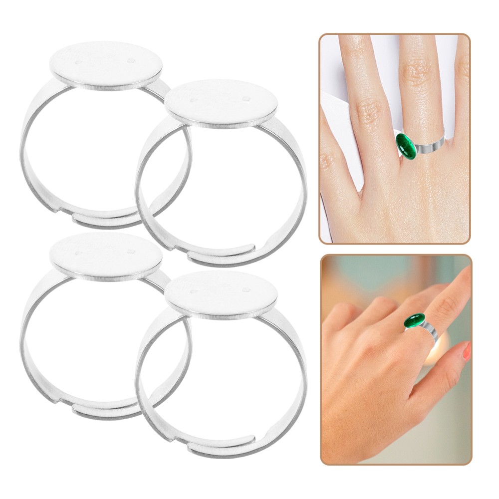 20 Pcs Bezel Base Adjustable Stainless Steel Making Supplies