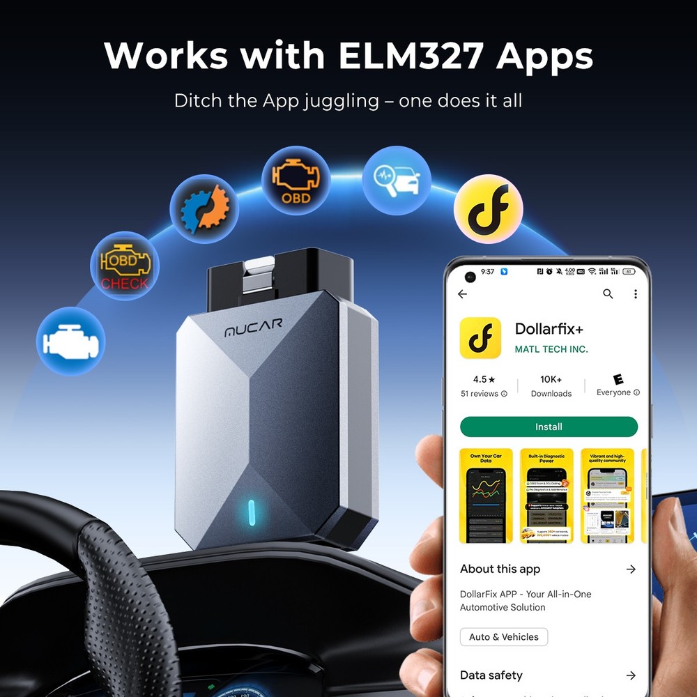 MUCAR BT200 MAX Auto OBD2 Scanner Full System AI Diagnostic Tool For Android/IOS