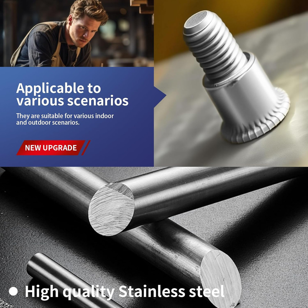 75Pcs Rivet Nut M8 Stainless Steel 304 Flat Head Rivnut Threaded Insert Nutsert