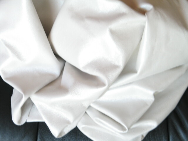 Italian Lambskin Leather Hides Pearlized WHITE