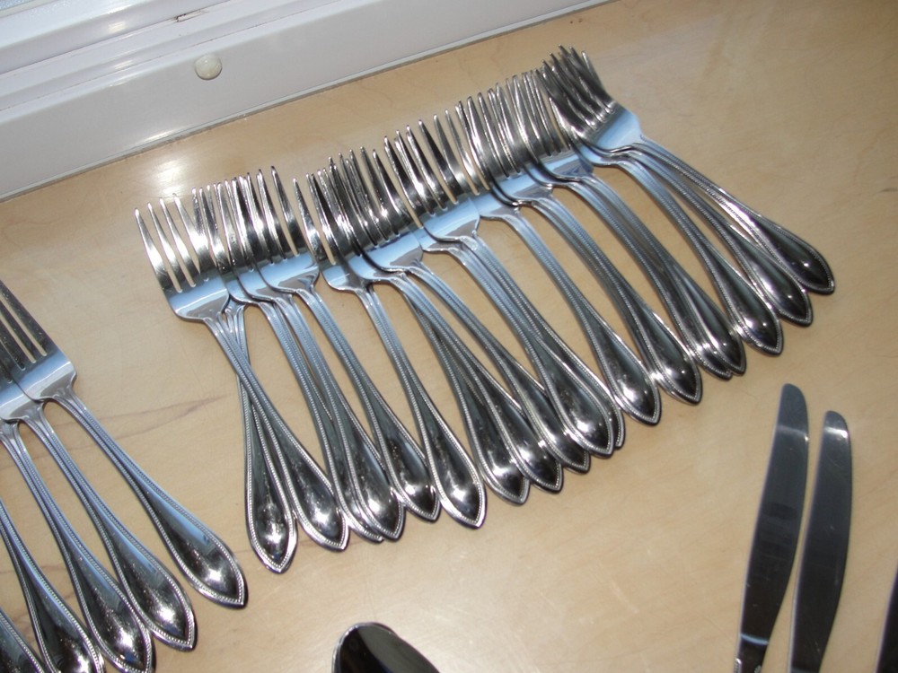 47 pcs. TOWLE Tuscan Bead Stainless Flatware Lot