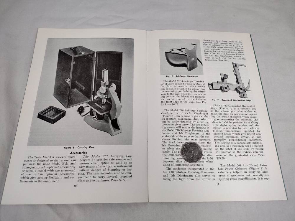 Vtg TESTA Microscope “K” Series Instruction Manual Original 16pg (B)