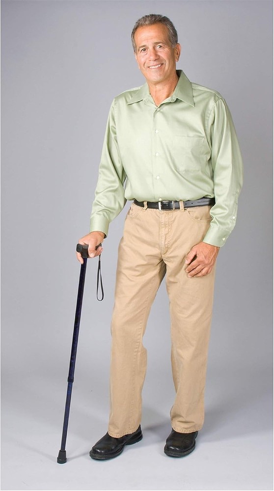 Pink Soft Grip Walking Cane - Adjustable Height, Wrist Strap