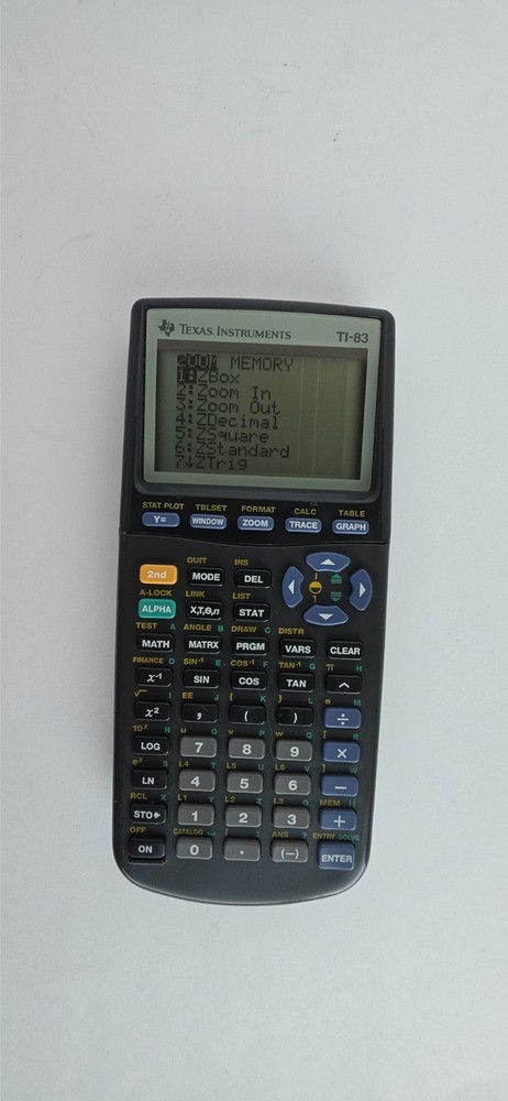 Texas Instruments TI-83 Handheld Graphing Calculator W/ cover, Tested Working.