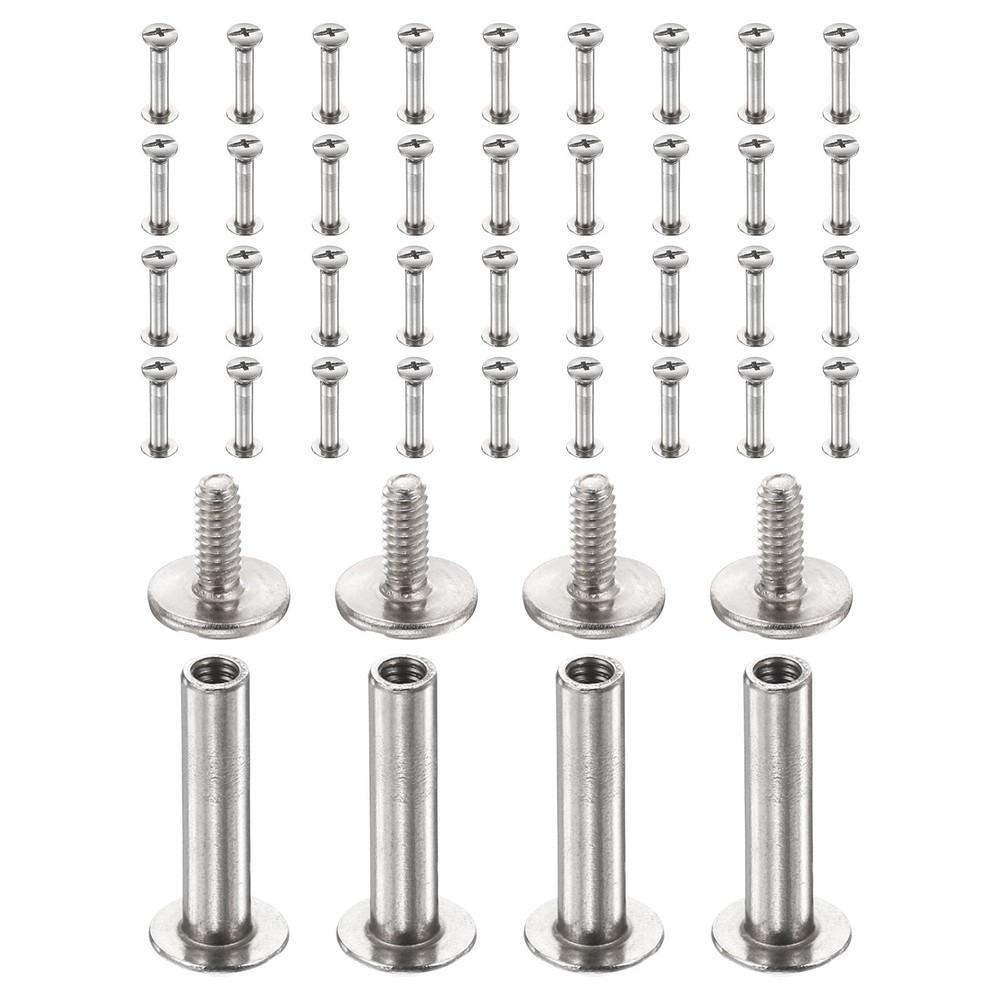 40set Phillips Chicago Screw M2xmm Binding Post Screw, Silver