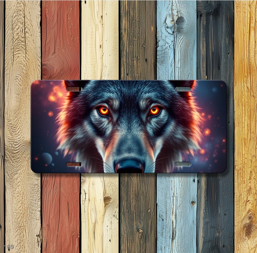 Powerful Wolf License Plate Add Text Auto Tag Gift Idea