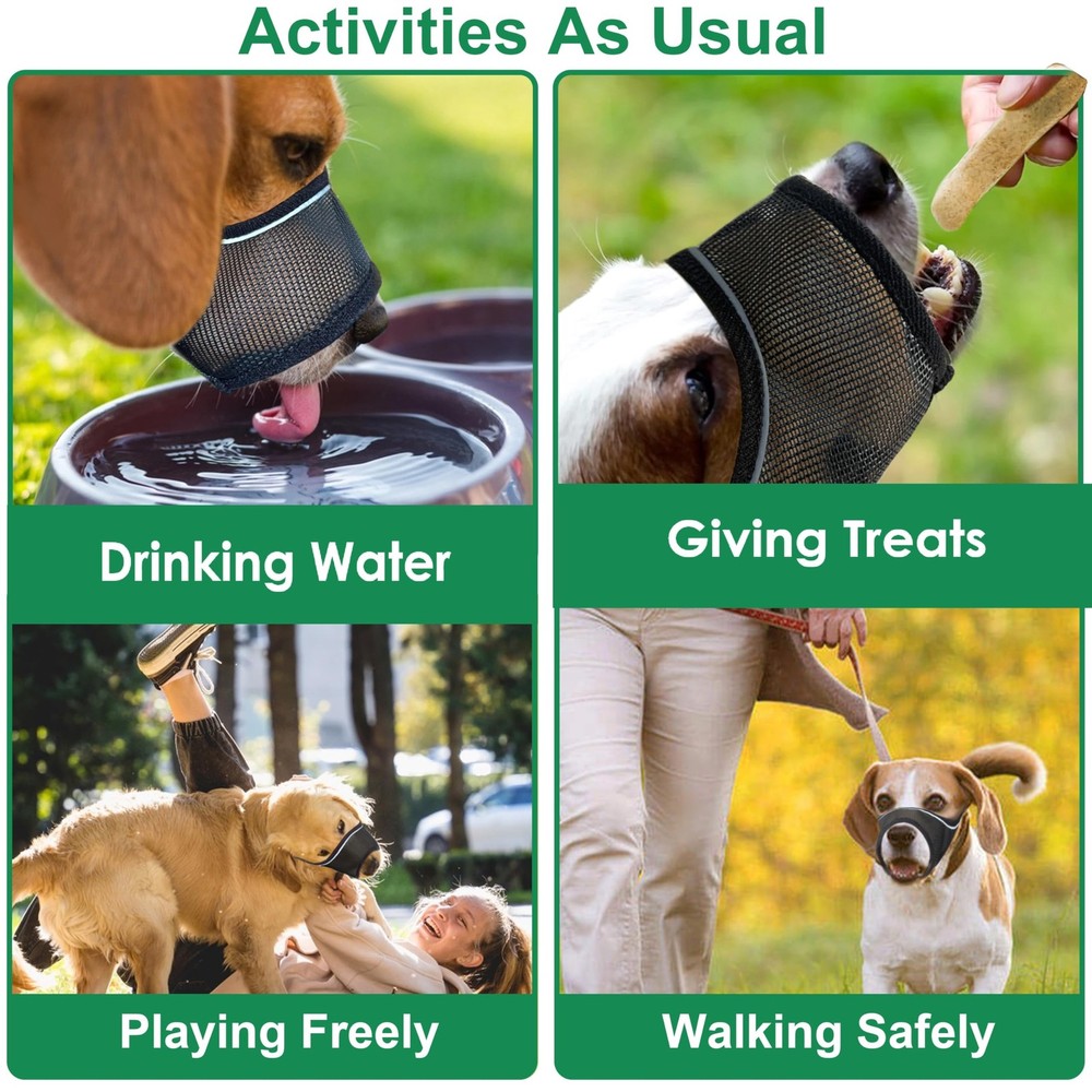 Dog Muzzle, Soft Mesh Muzzle for Large Medium Small Dogs Anti Biting Barking ...