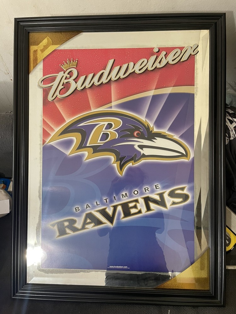 Budweiser BALTIMORE RAVENS vintage mirror sign
