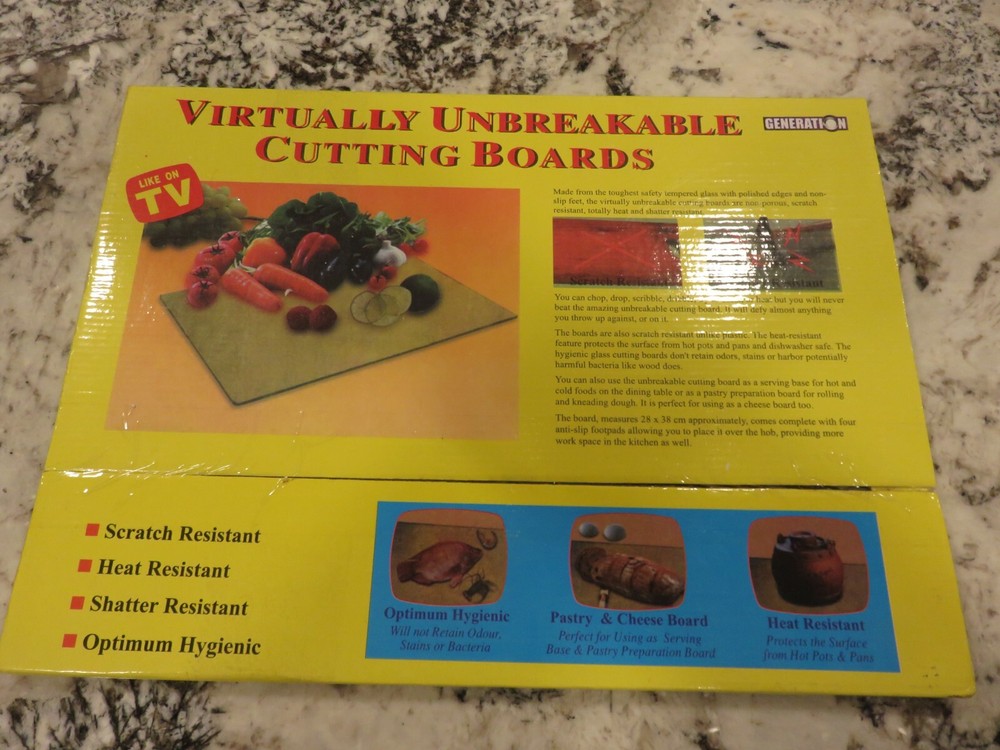Generation Virtually Unbreakable GlassCutting Board 11" x 15" New in Package