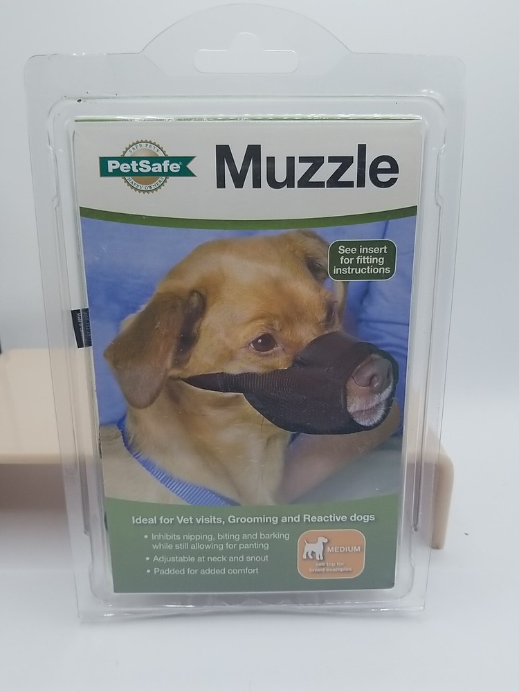 PETSAFE Soft Muzzle for Medium Dogs Black Nylon Adjustable Padded