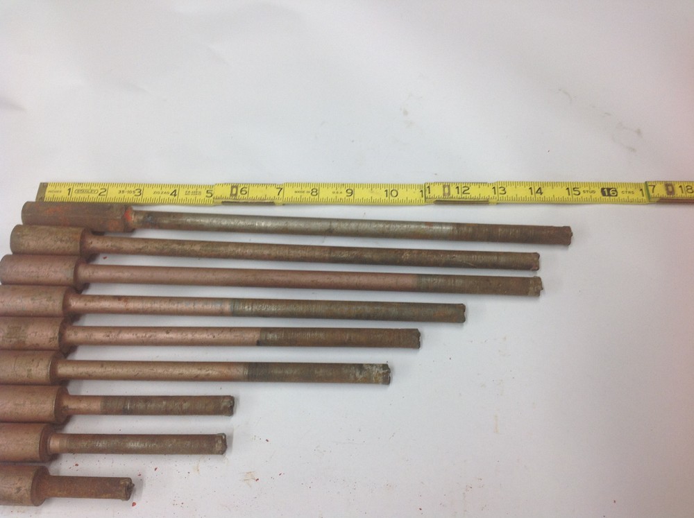 (9) Drillco 1/2" x 11 Thread Concrete Masonry Core Drill Bit. USED