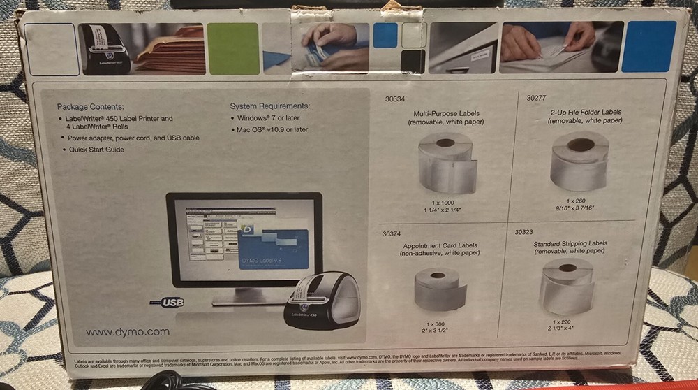 Dymo Label Writer 450 Printer Value Pack With Labels PC Mac