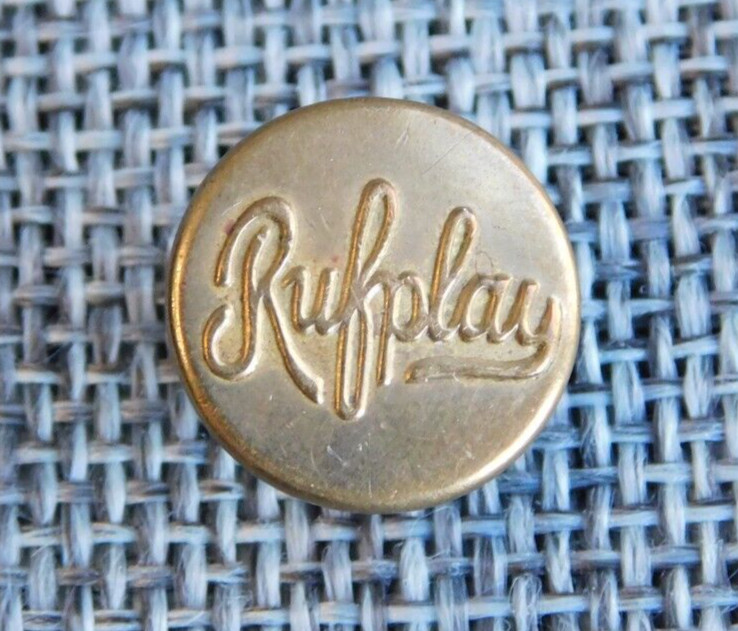 Antique Vtg Uniform Work Stud Button Rufplay Aprx: 9/16" #325-B