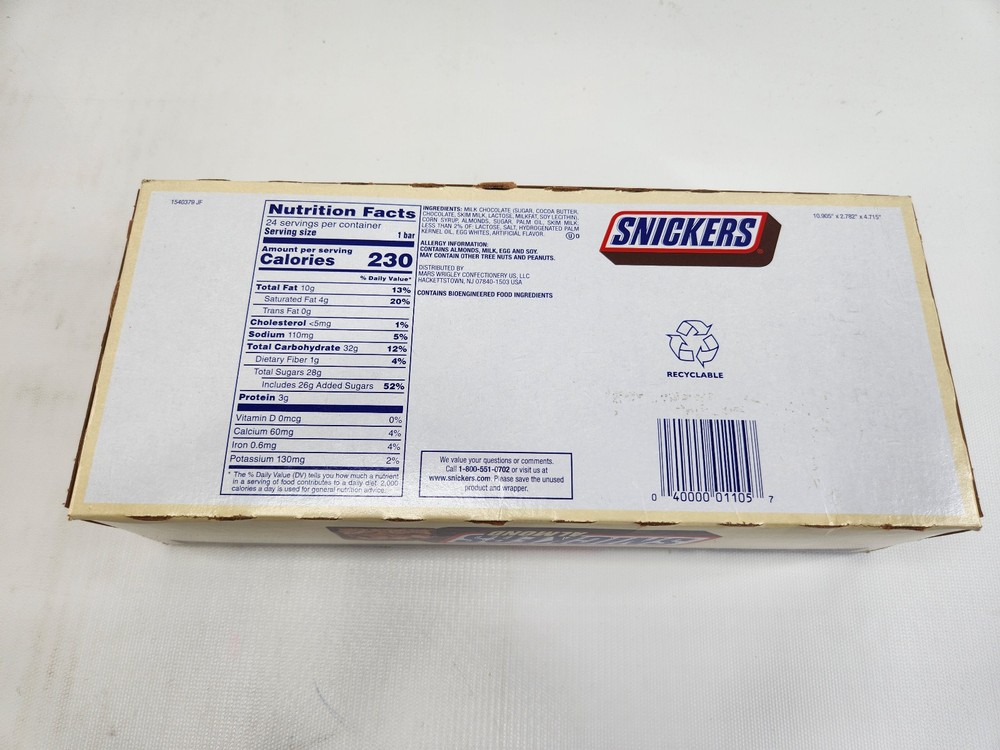 24 - Snickers Almond Milk Chocolate Candy Bars Bulk Pack 1.76 oz Bars Box Bundle