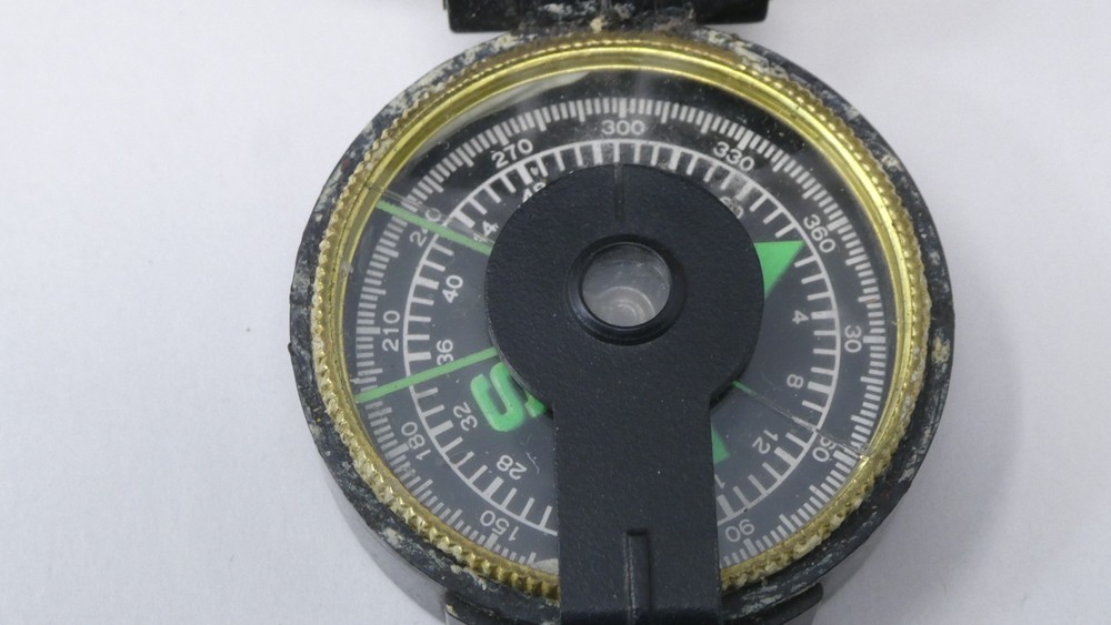 Military Style Engineer Sighting Compass Black Plastic Directional Lens