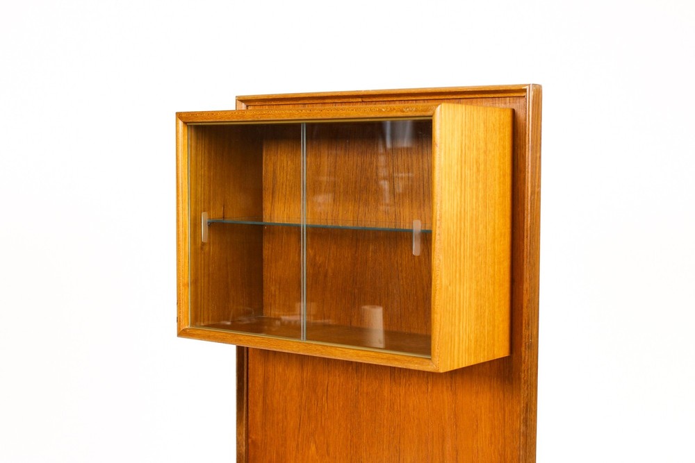 Danish Modern / Mid Century Teak Angular Dry Bar with Display Cabinet — Turnidge
